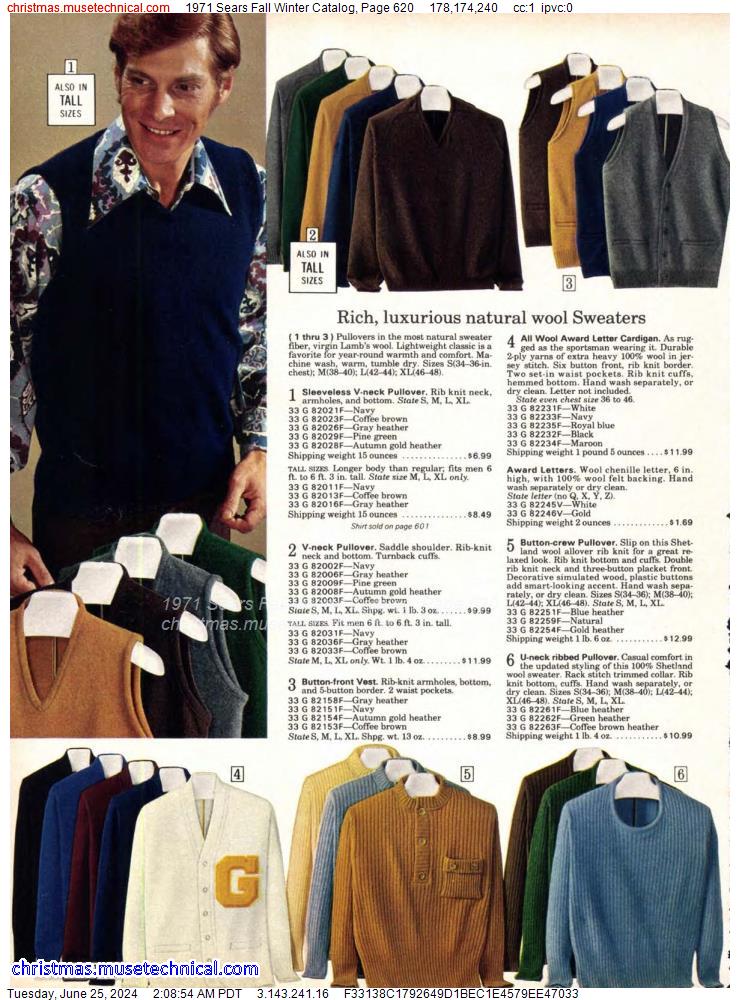 1971 Sears Fall Winter Catalog, Page 620