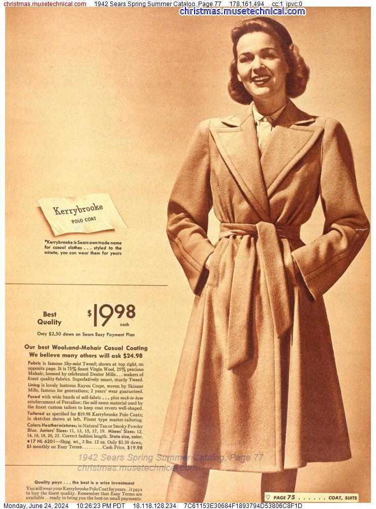 1942 Sears Spring Summer Catalog, Page 77