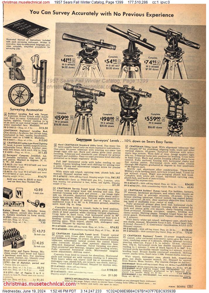 1957 Sears Fall Winter Catalog, Page 1399