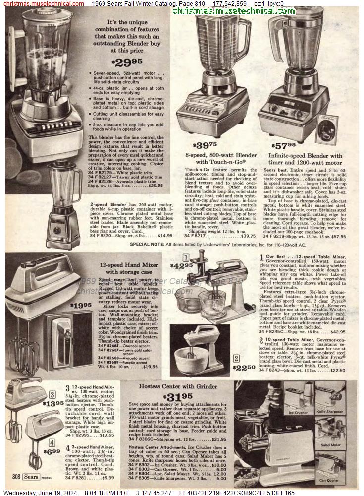 1969 Sears Fall Winter Catalog, Page 810