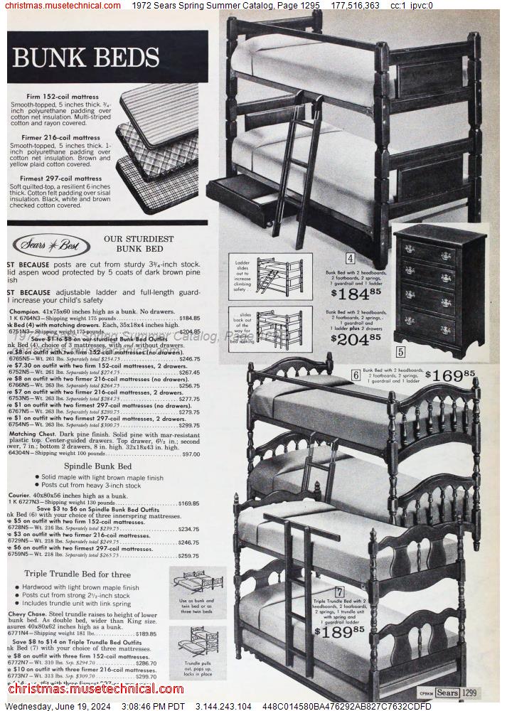 1972 Sears Spring Summer Catalog, Page 1295