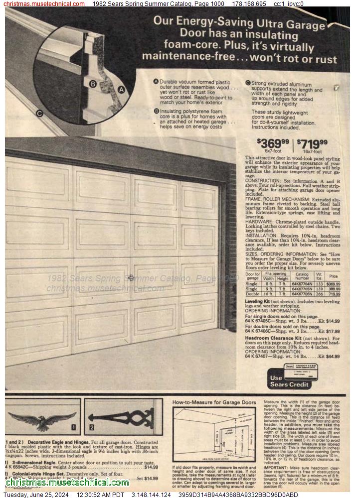 1982 Sears Spring Summer Catalog, Page 1000