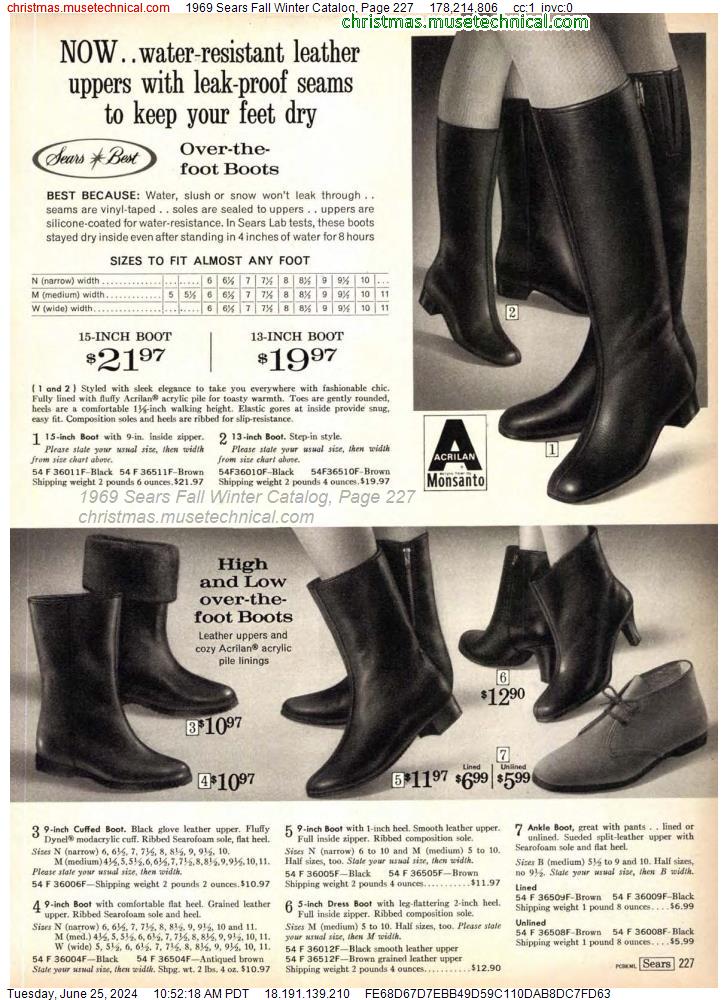 1969 Sears Fall Winter Catalog, Page 227
