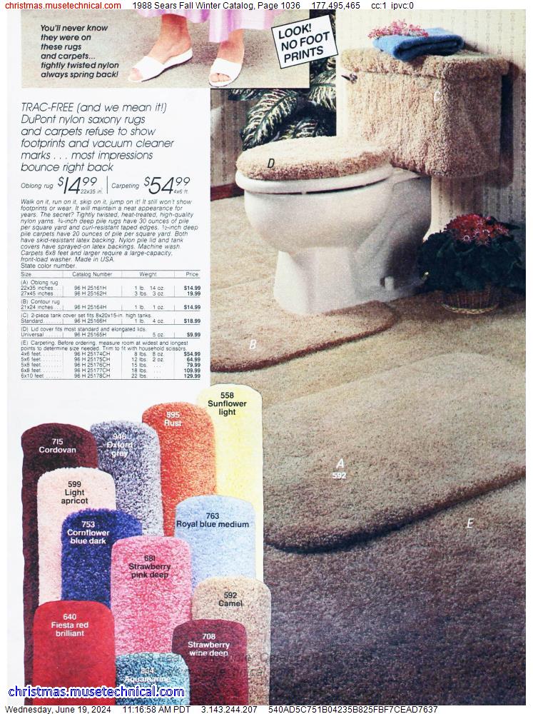 1988 Sears Fall Winter Catalog, Page 1036