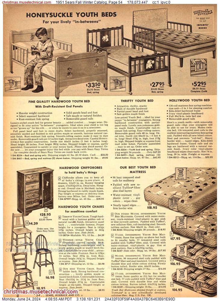 1951 Sears Fall Winter Catalog, Page 54