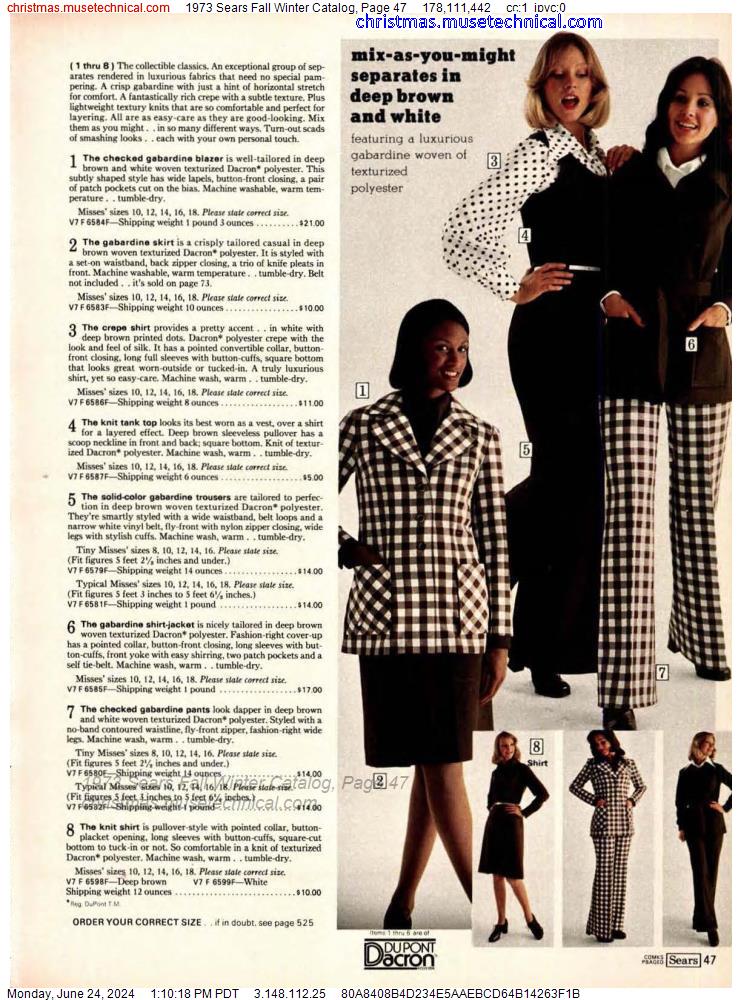 1973 Sears Fall Winter Catalog, Page 47