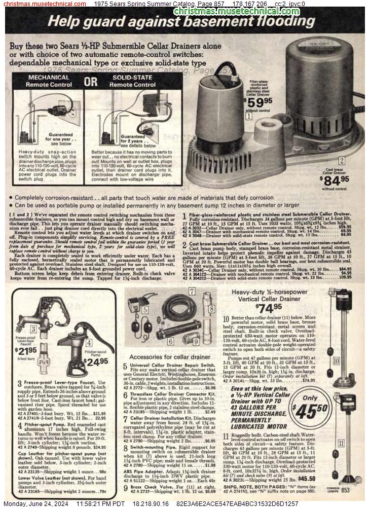 1975 Sears Spring Summer Catalog, Page 857