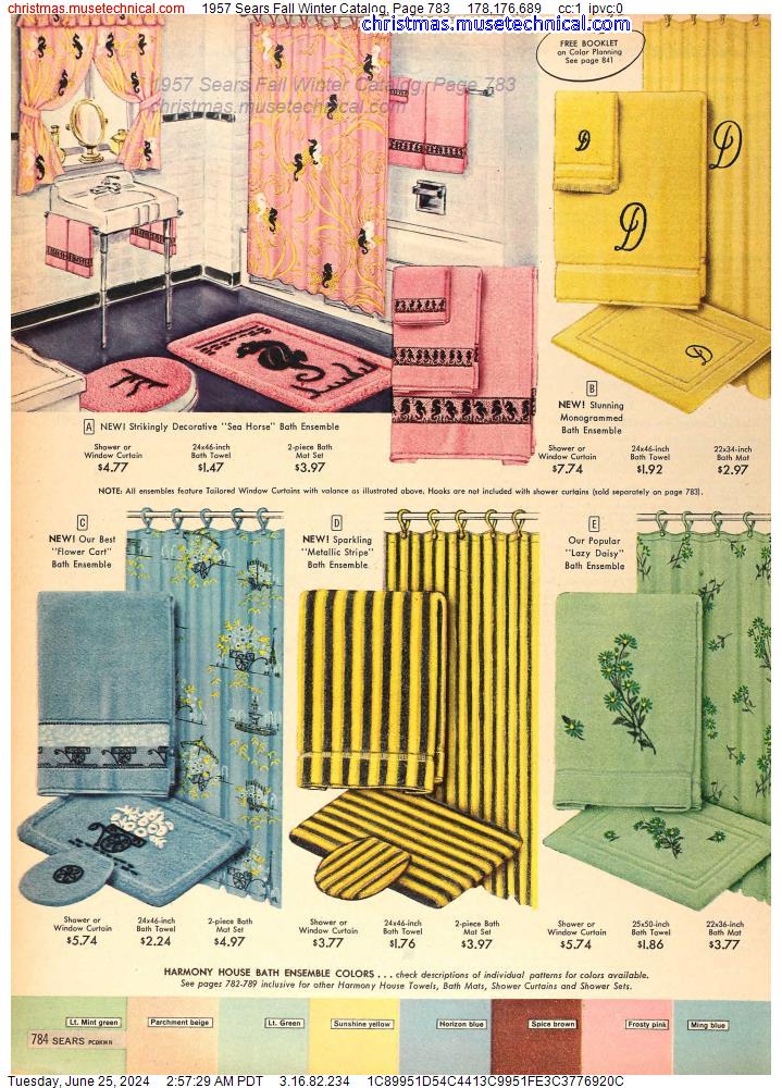 1957 Sears Fall Winter Catalog, Page 783