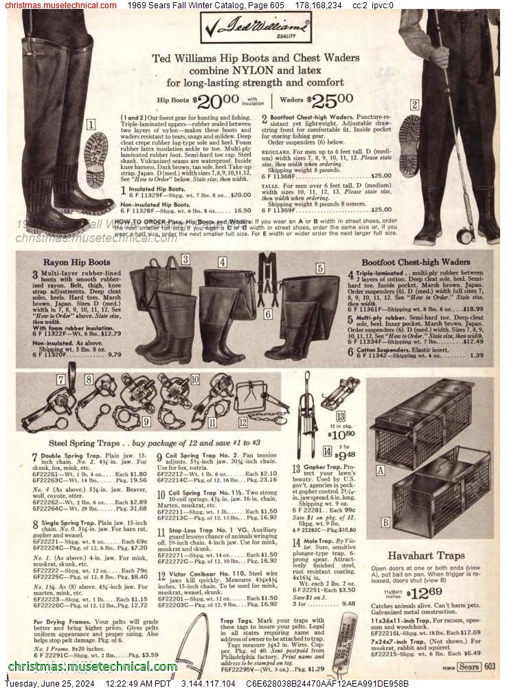 1969 Sears Fall Winter Catalog, Page 605