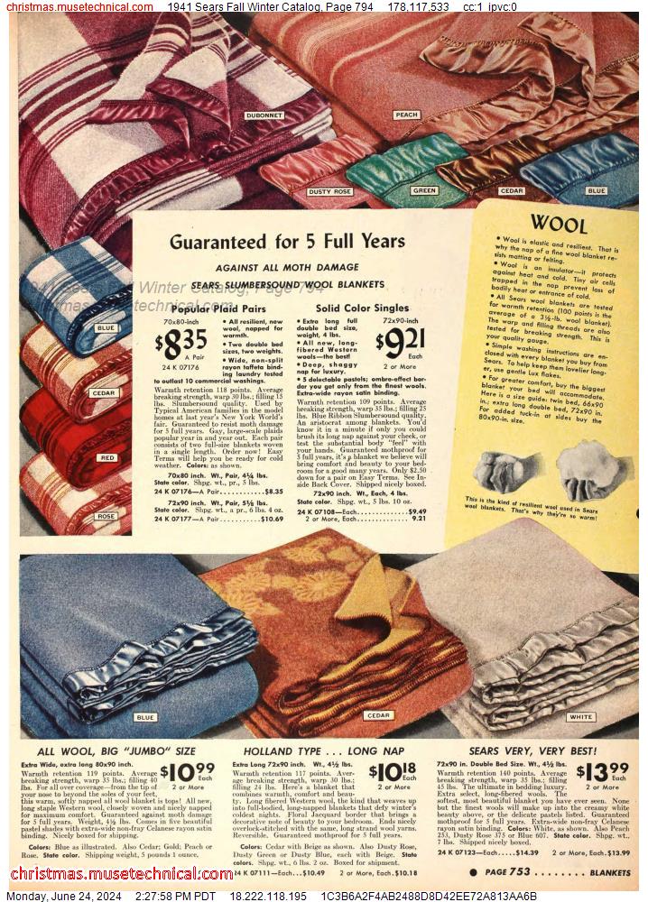1941 Sears Fall Winter Catalog, Page 794