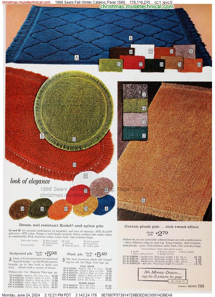 1966 Sears Fall Winter Catalog, Page 1569