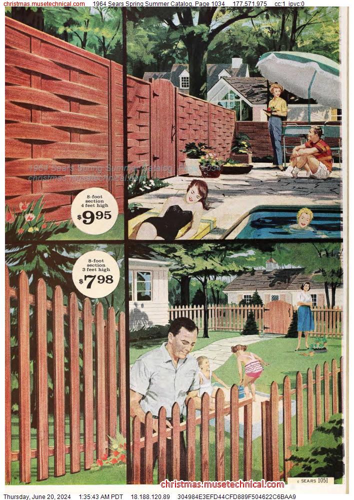 1964 Sears Spring Summer Catalog, Page 1034
