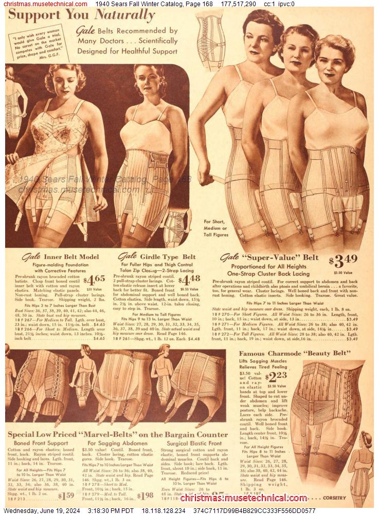 1940 Sears Fall Winter Catalog, Page 168