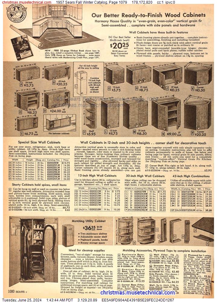 1957 Sears Fall Winter Catalog, Page 1079
