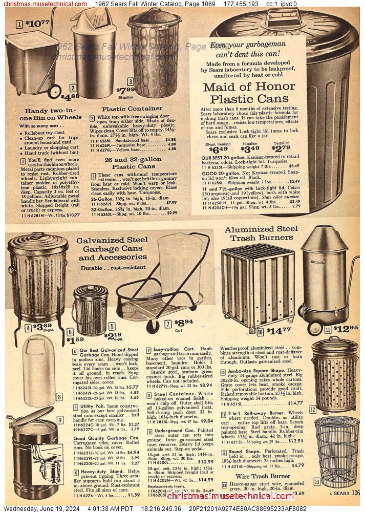 1962 Sears Fall Winter Catalog, Page 1069