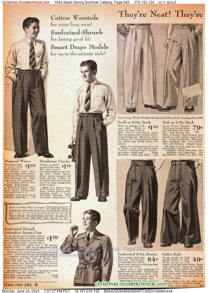 1940 Sears Spring Summer Catalog, Page 262