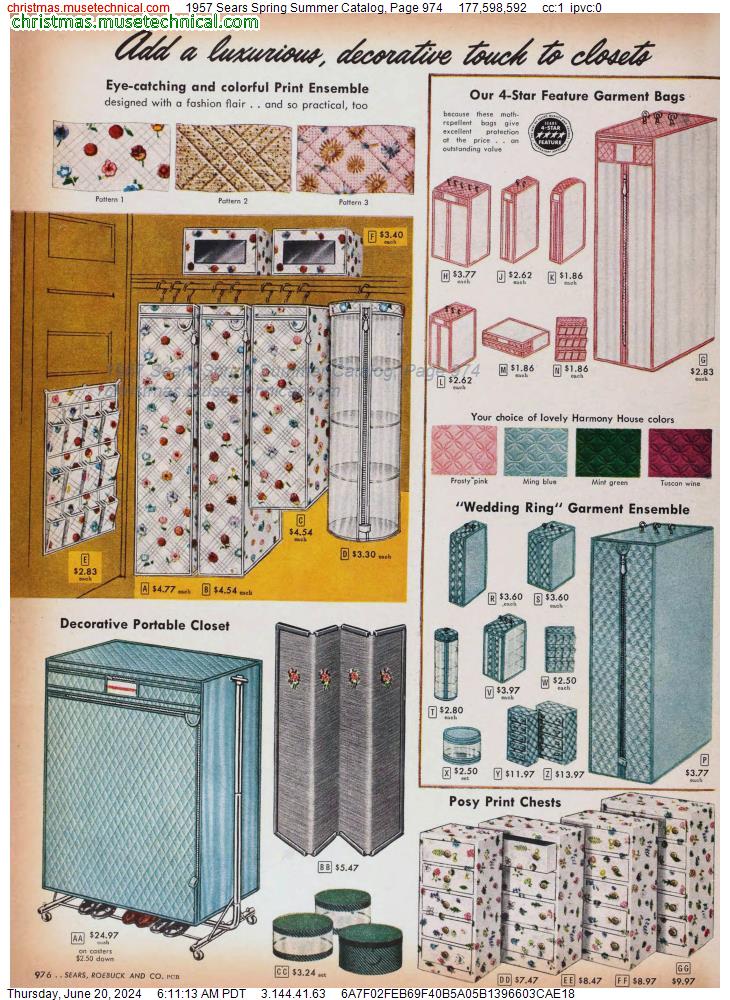 1957 Sears Spring Summer Catalog, Page 974