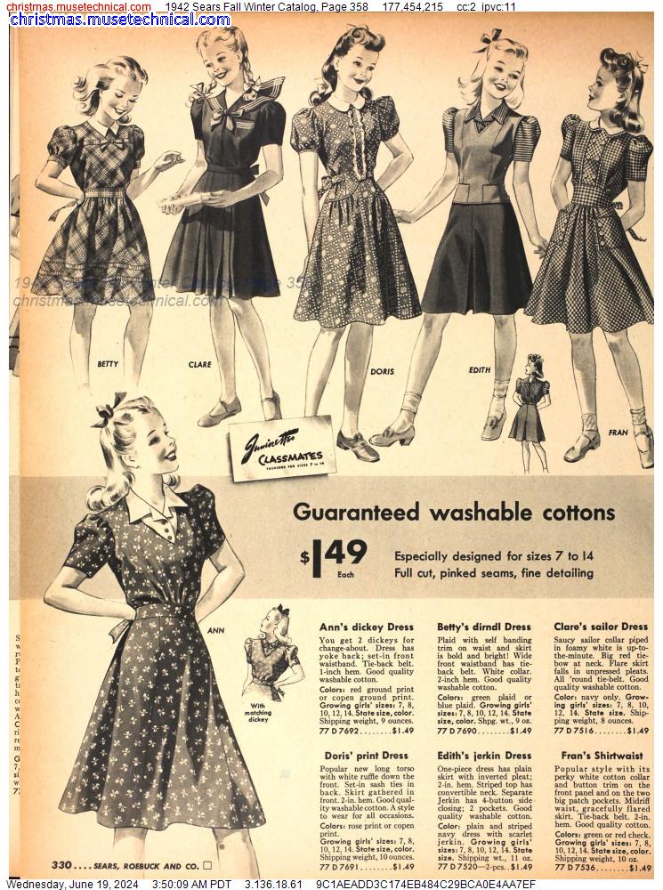 1942 Sears Fall Winter Catalog, Page 358