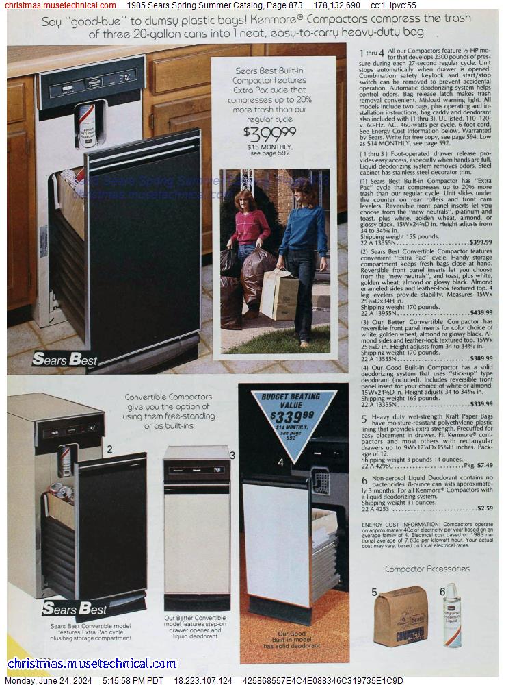 1985 Sears Spring Summer Catalog, Page 873