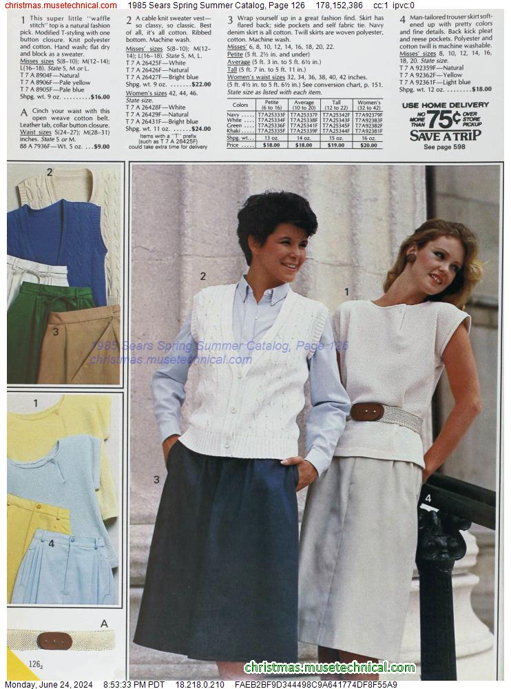 1985 Sears Spring Summer Catalog, Page 126