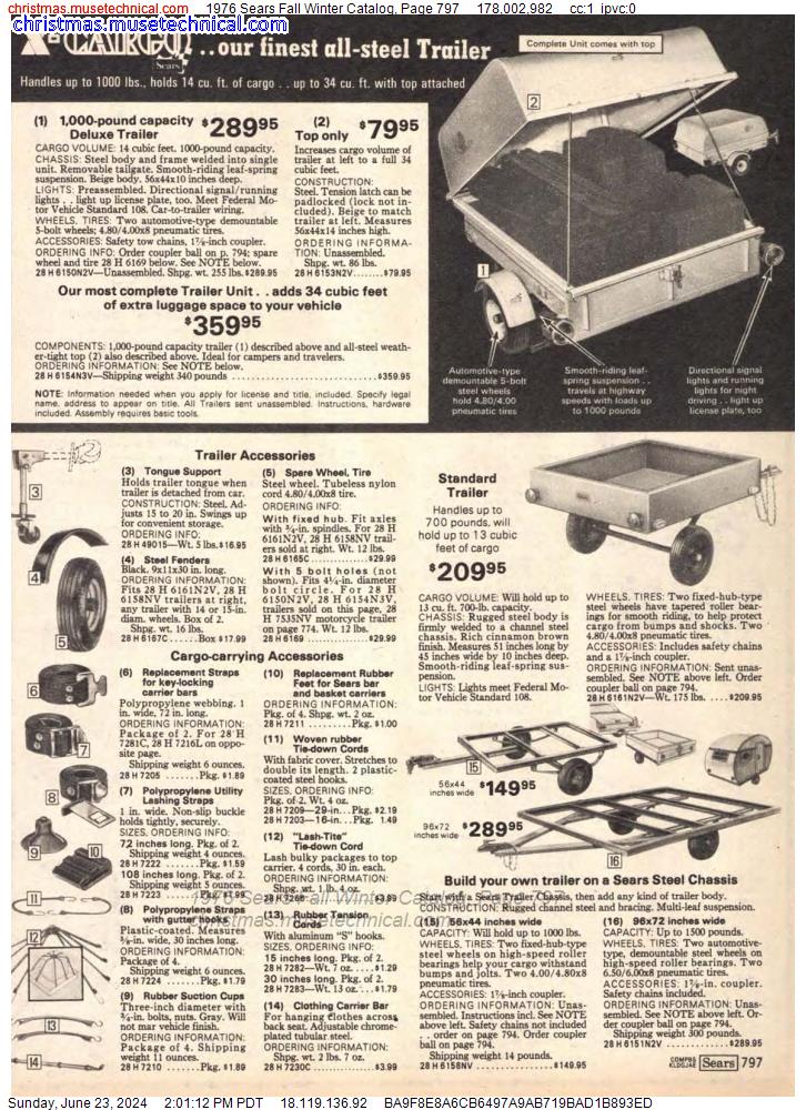 1976 Sears Fall Winter Catalog, Page 797