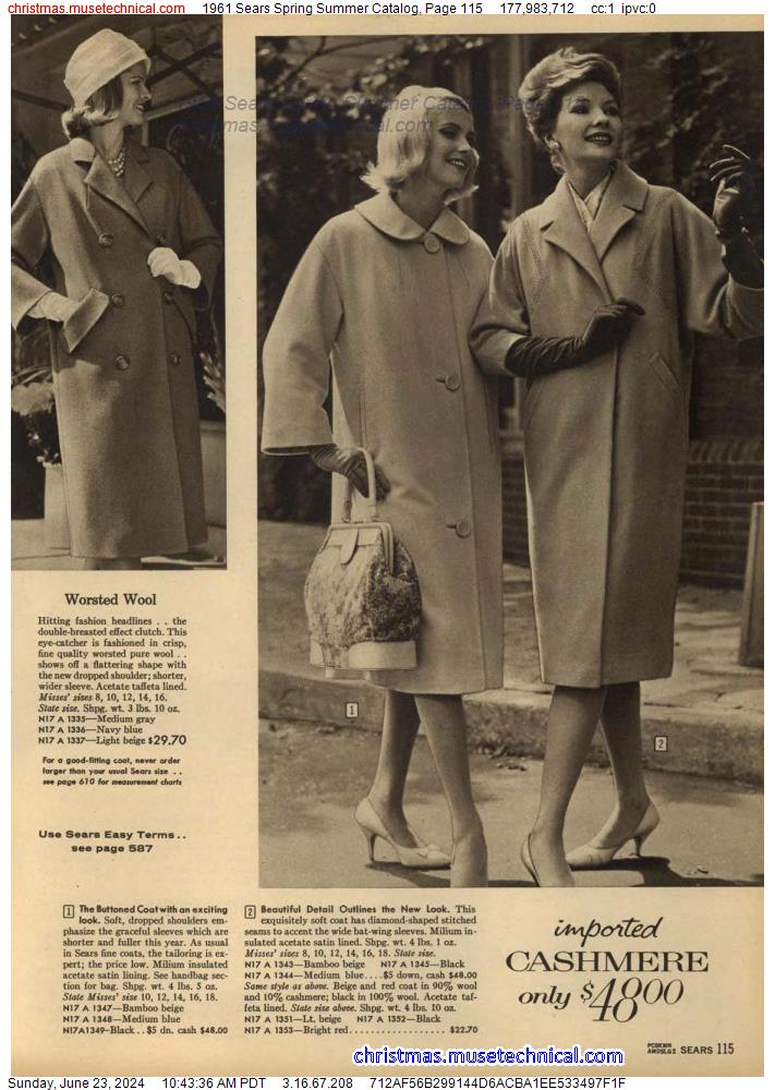 1961 Sears Spring Summer Catalog, Page 115