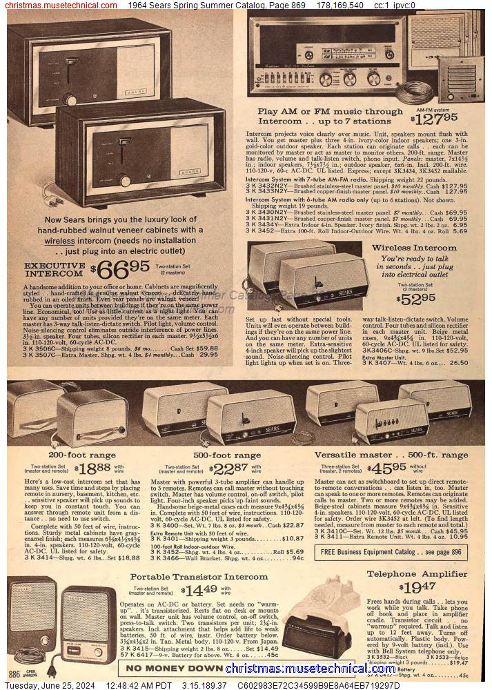 1964 Sears Spring Summer Catalog, Page 869