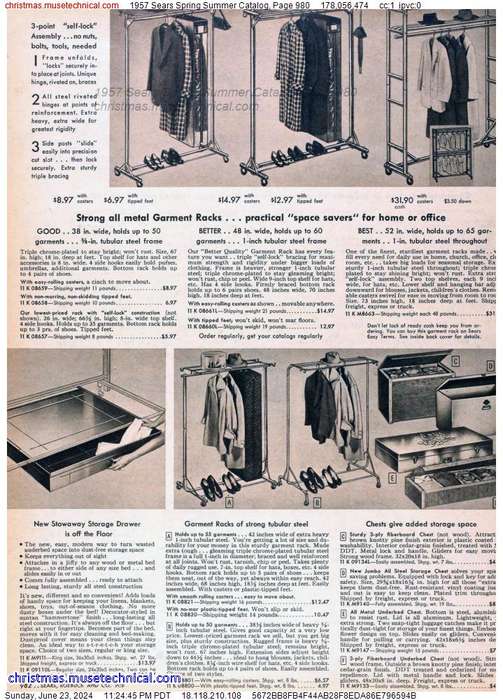 1957 Sears Spring Summer Catalog, Page 980