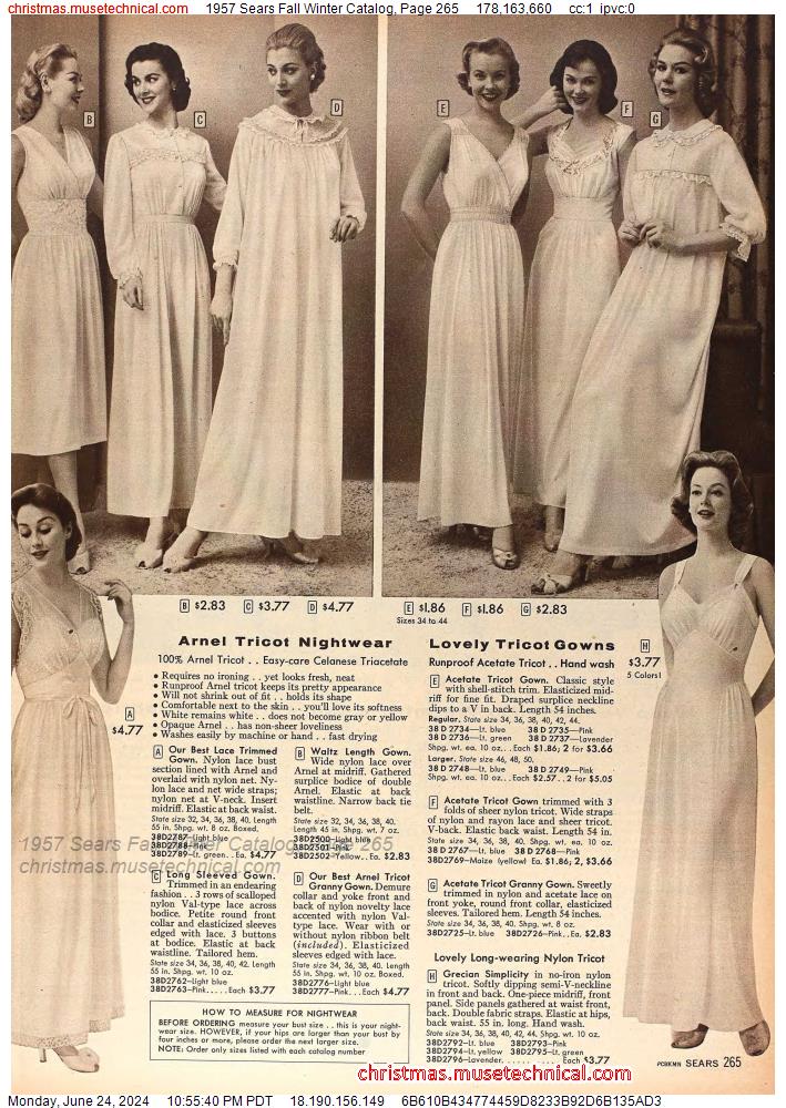 1957 Sears Fall Winter Catalog, Page 265