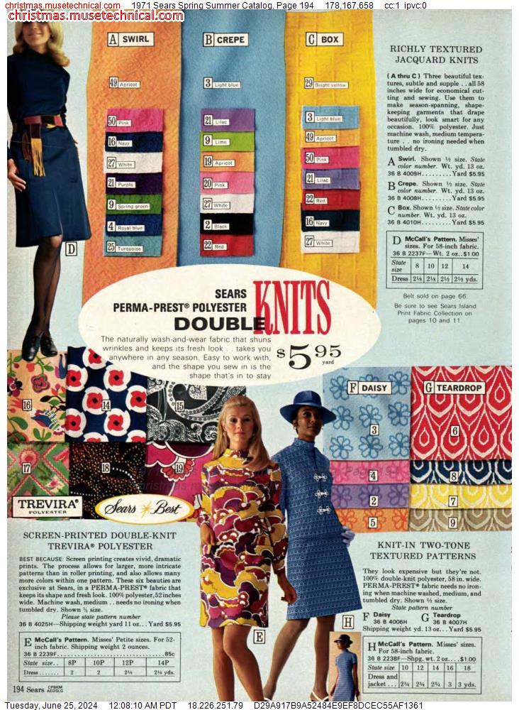 1971 Sears Spring Summer Catalog, Page 194