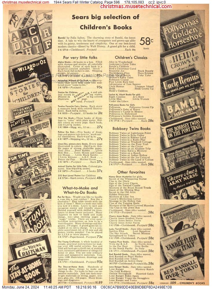 1944 Sears Fall Winter Catalog, Page 596
