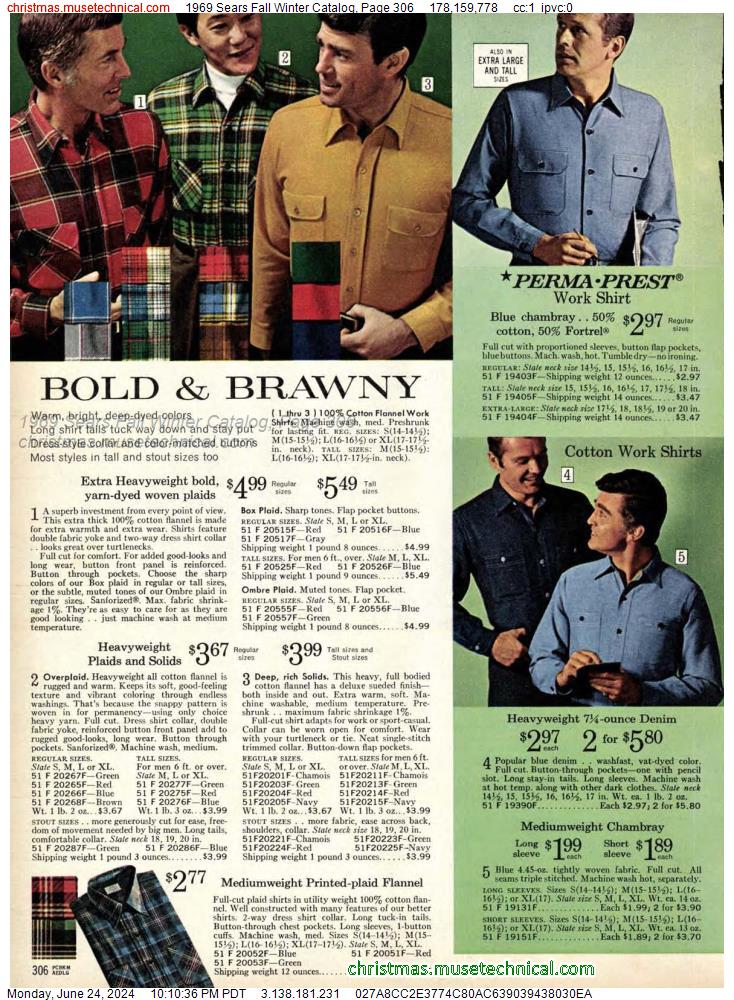 1969 Sears Fall Winter Catalog, Page 306