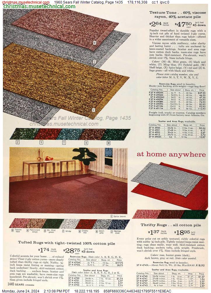 1960 Sears Fall Winter Catalog, Page 1435