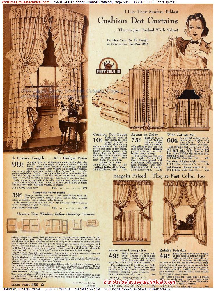 1940 Sears Spring Summer Catalog, Page 501