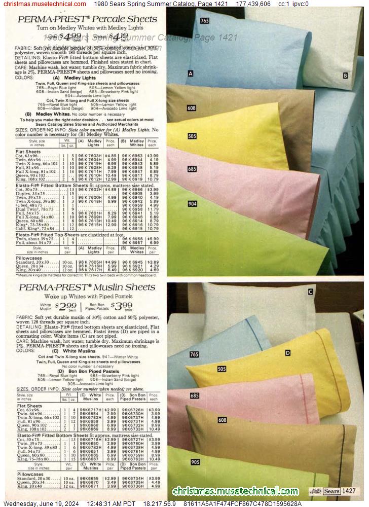 1980 Sears Spring Summer Catalog, Page 1421