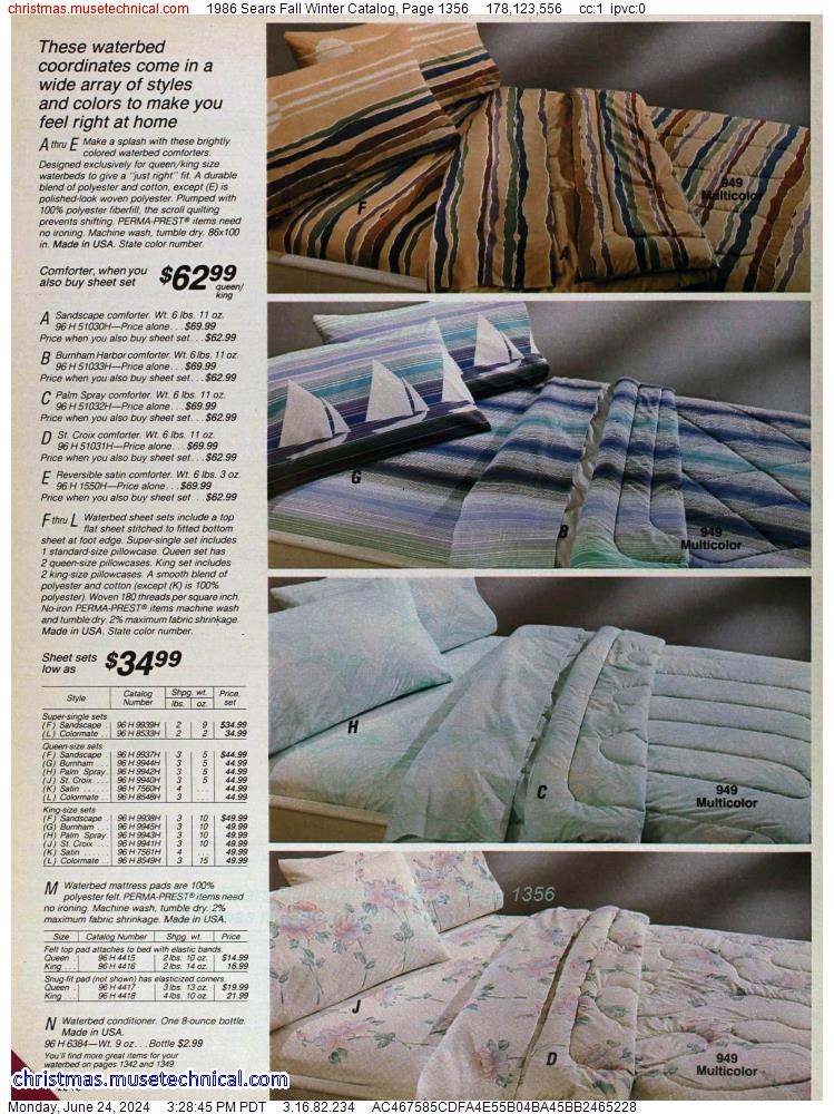 1986 Sears Fall Winter Catalog, Page 1356