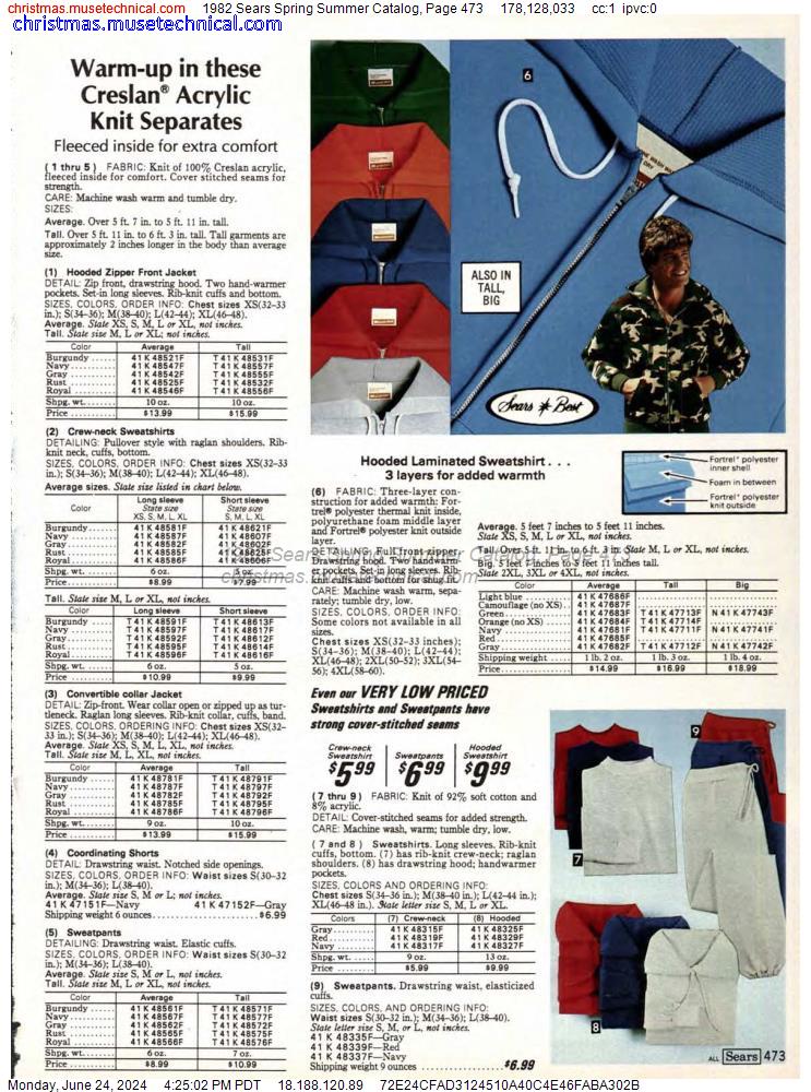 1982 Sears Spring Summer Catalog, Page 473