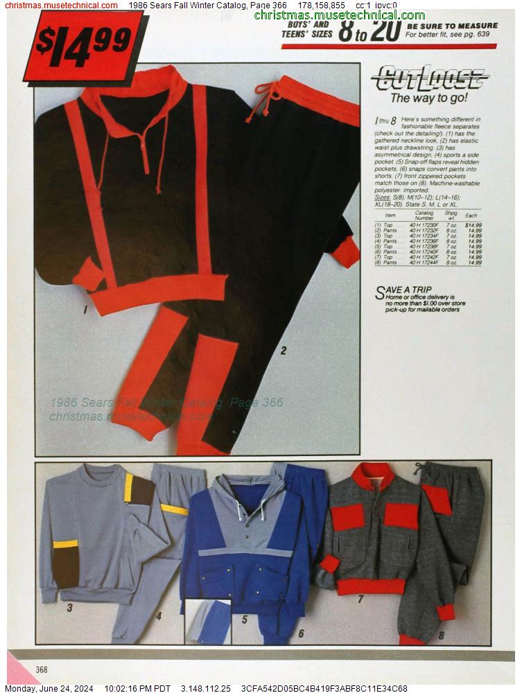 1986 Sears Fall Winter Catalog, Page 366