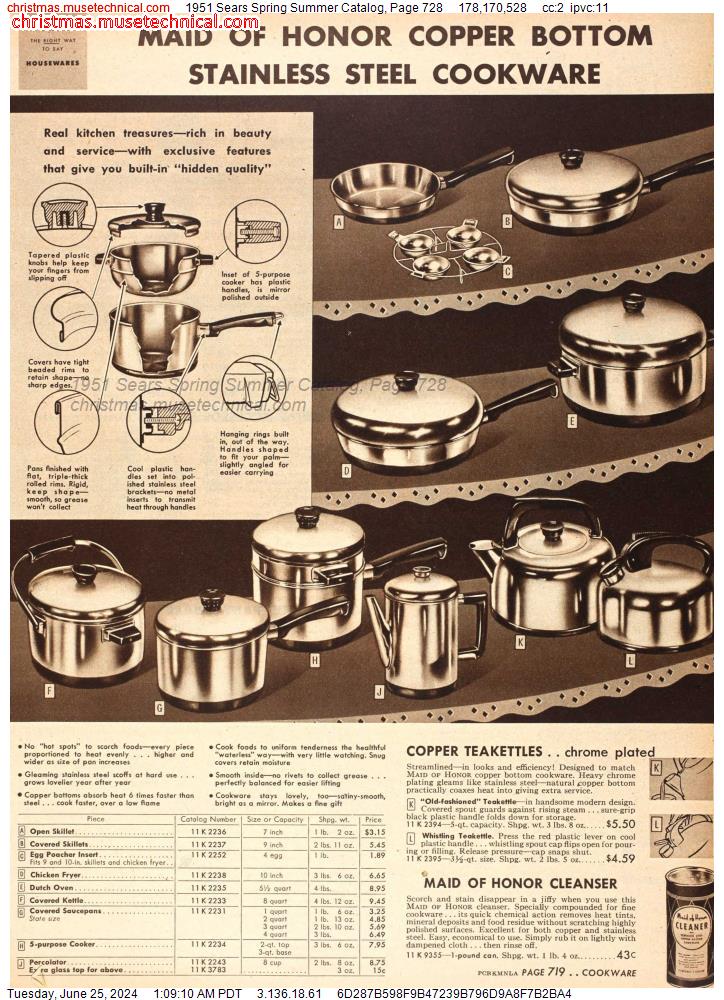 1951 Sears Spring Summer Catalog, Page 728