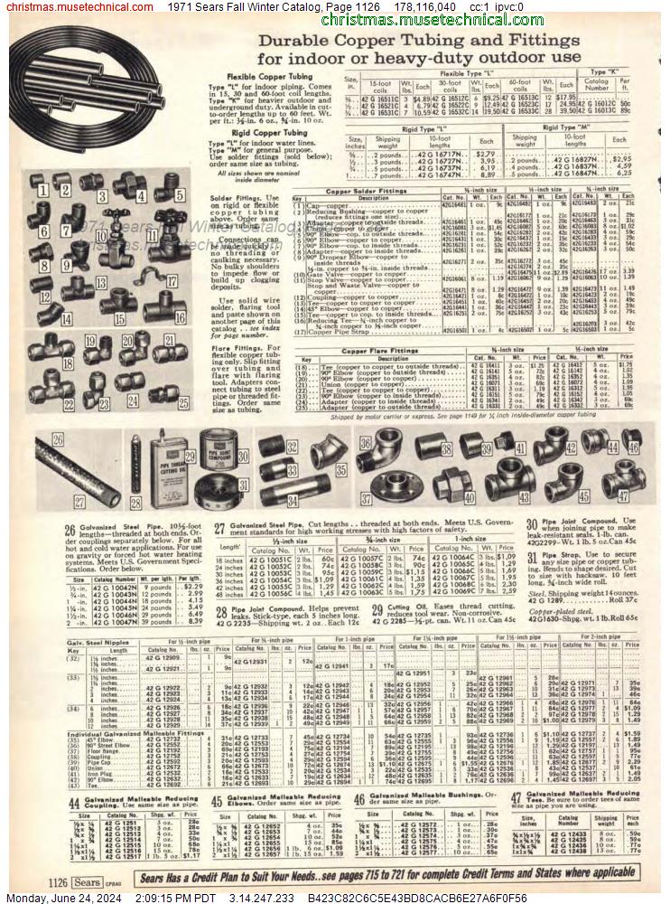 1971 Sears Fall Winter Catalog, Page 1126