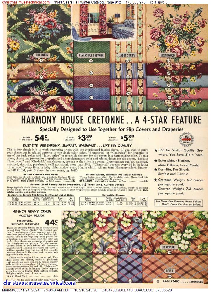 1941 Sears Fall Winter Catalog, Page 812