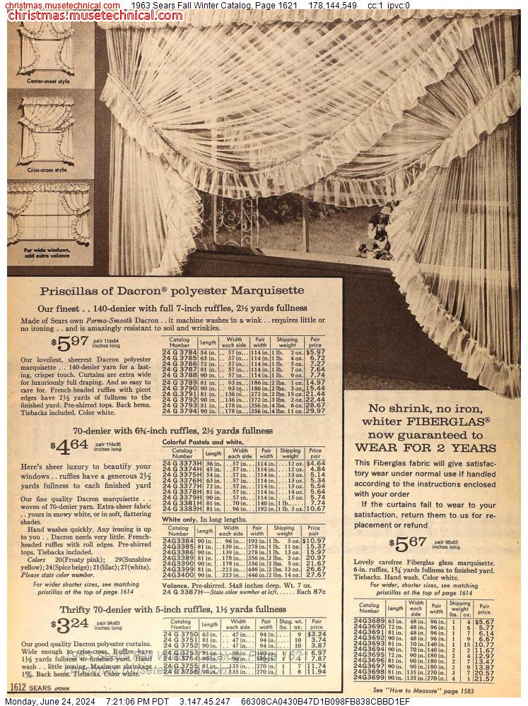 1963 Sears Fall Winter Catalog, Page 1621