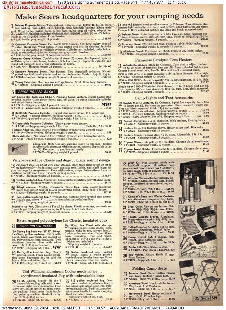 1970 Sears Spring Summer Catalog, Page 511