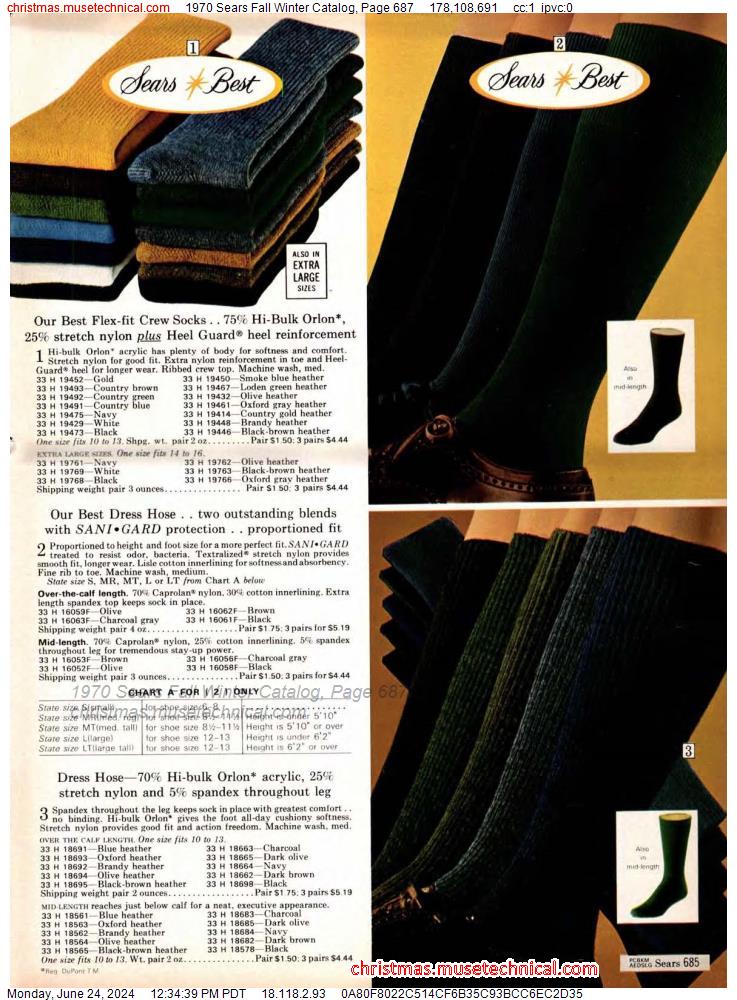 1970 Sears Fall Winter Catalog, Page 687