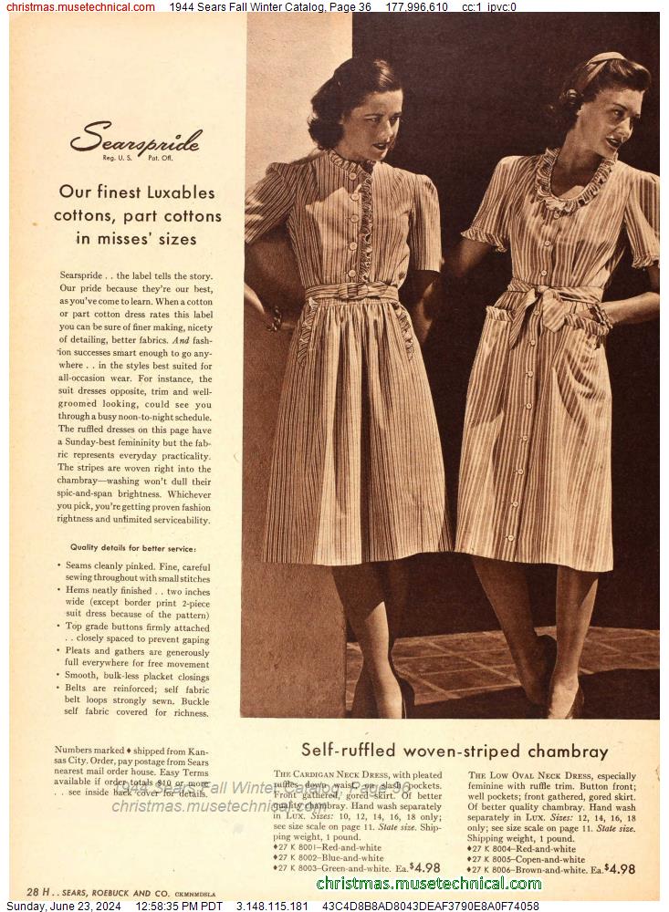 1944 Sears Fall Winter Catalog, Page 36