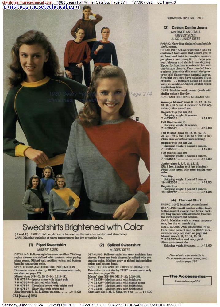 1980 Sears Fall Winter Catalog, Page 274