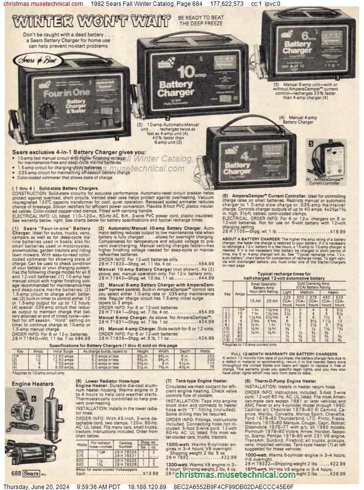 1982 Sears Fall Winter Catalog, Page 684
