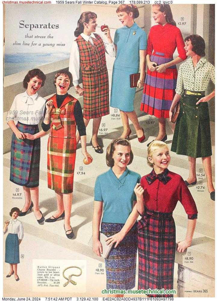 1959 Sears Fall Winter Catalog, Page 367