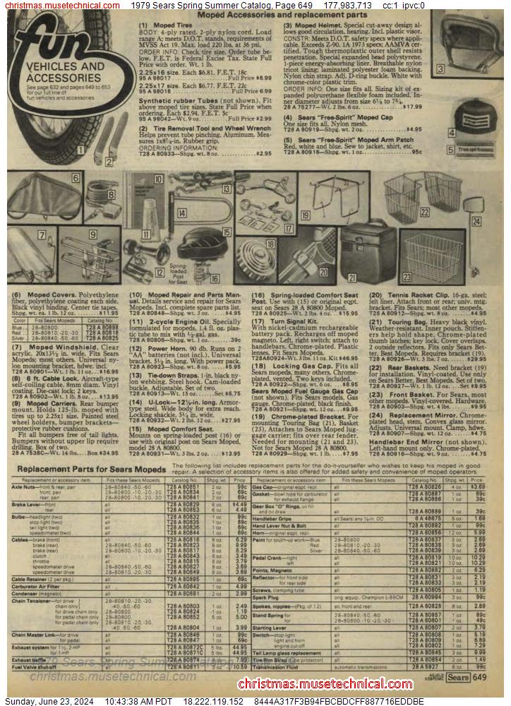 1979 Sears Spring Summer Catalog, Page 649