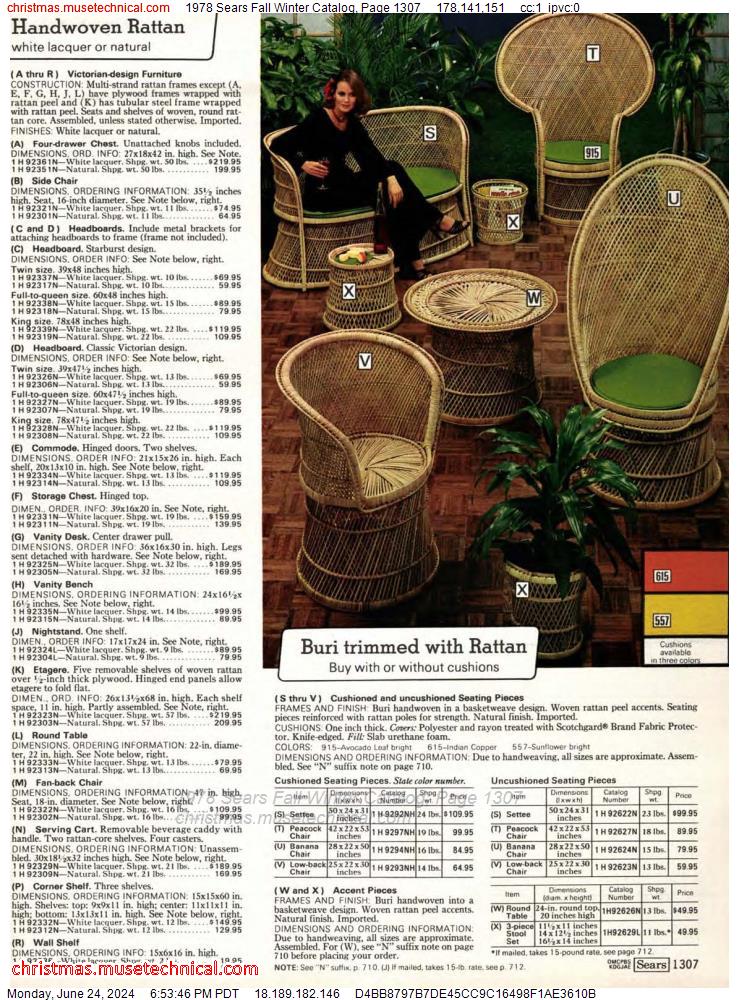 1978 Sears Fall Winter Catalog, Page 1307